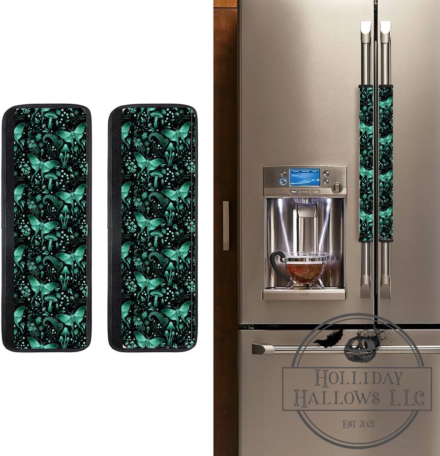 Green mystic forest fridge handle