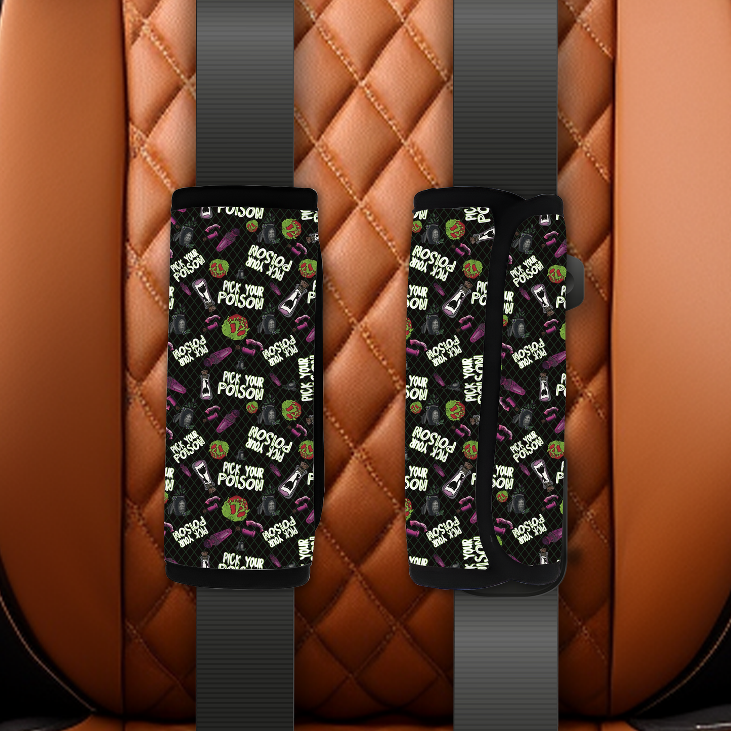 Pick your poison seatbelt cover
