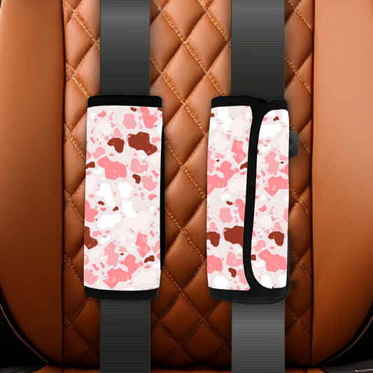 Pink cow seatbelt cover