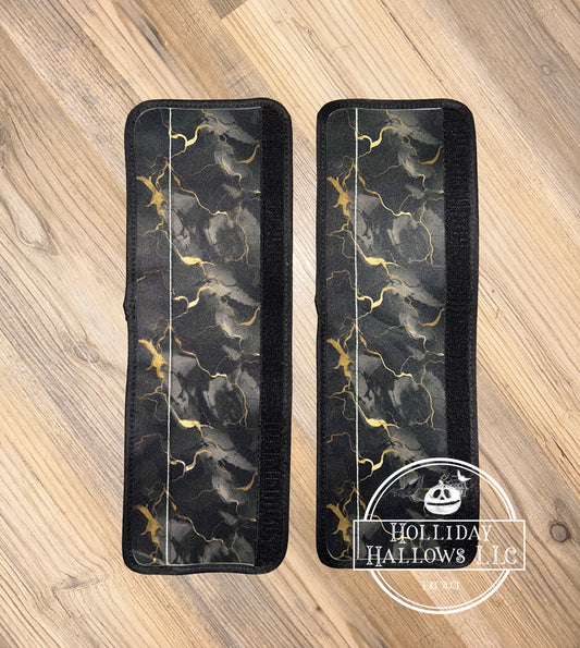 Black and gold marble fridge handle