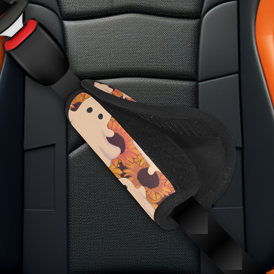 Ghost with flowers seatbelt cover