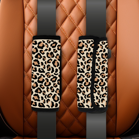 Cheetah print seatbelt cover